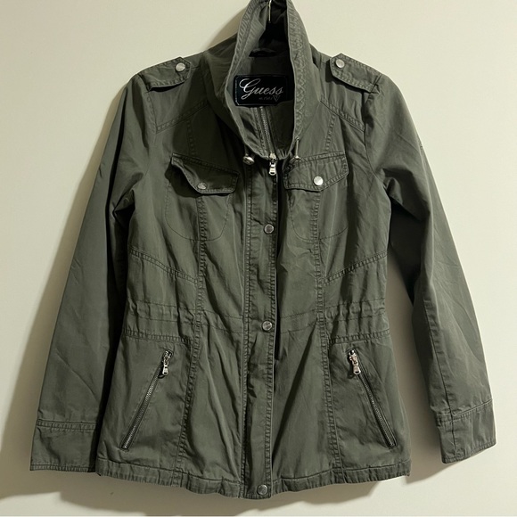 Guess Lined Green Utility Jacket Size Small - Picture 2 of 10